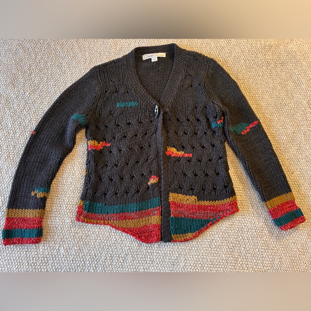Curio NY Chunku Knit Boho artsy cardigan